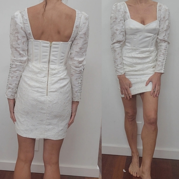 Self Portrait white corset Wuthering Heights Lace debutante dress 4 - Picture 7 of 7